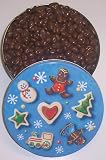 Scott's Cakes Chocolate Raisins in a Christmas Cookie Tin