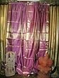 2 Orchid Gold Brocade Artsilk Sari Curtains Silk Drapes Panels India 96"