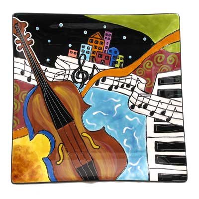Best Cheap Rhapsody Cafe Designer Music Art Dinner Plates by Prosperity Tree - Set of 2 10