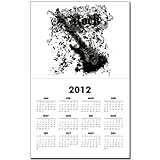 IMAGE OF Calendar Print w Current Year Rock Guitar Music Grunge