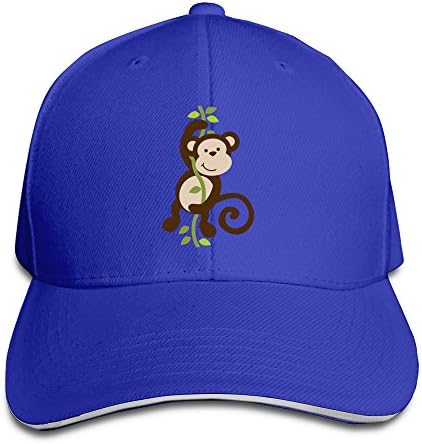 SOSOLO Monkey Climbs The Tree 100% Cotton Washed Twill Street Fashion Sandwich Cap One Size With Adjustable Size