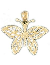 Dazzlers Solid 14k Gold Butterfly Charm Pendant Available in three colors from jewelsberry (weights: 1.4 grams only)