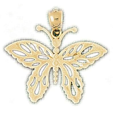 Cheap Girls Jewelry Dazzlers Solid 14k Gold Butterfly Charm Pendant Available in three colors from jewelsberry (weights: 1.4 grams only) For Sale