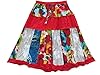Vintage Patch Work Skirt- Red Short Skirt Floral Printed Cotton Patchwork