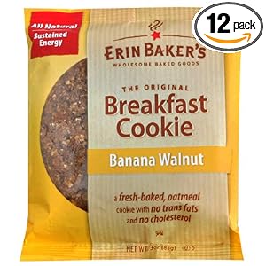 Erin Baker's Breakfast Cookies, Banana Walnut, 3-Ounce Individually Wrapped Cookies (Pack of 12)
