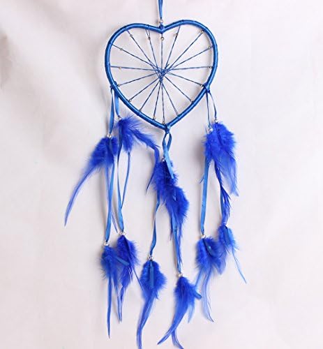 {Factory Direct Sale} Handmade Dream Catcher Circular Net with Feathers Wall Hanging Decoration Decor Ornament Craft Gift New (dtx-blue)