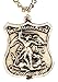 St. Michael Badge Pewter Medant with Bright Cut
