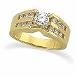 14K Yellow Gold Diamond Engagement Ring - 0.70 Ct.