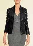 Mango Women's Fiited Leather Jacket