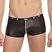 Your Gallery Men's Sexy Trunk Faux Leather Zip Rivet Boxer Brief Underwear XL Black