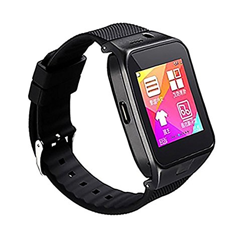 PowerLead Smart Watch Phone GV09 Touch Screen Bluetooth Anti-lost SMS Sync Pedometer Sleep Monitoring Stopwatch Photograhph Sports Wristwatch for Android Smart Phone-black color