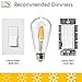 Leadleds FLA8TD LED Bulb Dimmable Healthy Edison Light with Medium Screw E26 Base, ST19 8 Watt 80 Watt Incandescent Bulb Replacement 2700K Neat Warm White