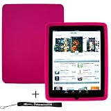 Premium anti-slip high quality Hot Pink skin case for Apple iPad 3G tablet / Wifi model 16GB, 32GB, 64GB. Apple iPad Accessories+ Includes a 4-inch eBigValue Determination Hand Strap
