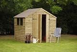 from UK-Gardens 7 x 7 Wooden Garden Shed Double Door Apex Roof Low Maintenance Overlap Wood 15 Year Anti-Rot Guarantee
