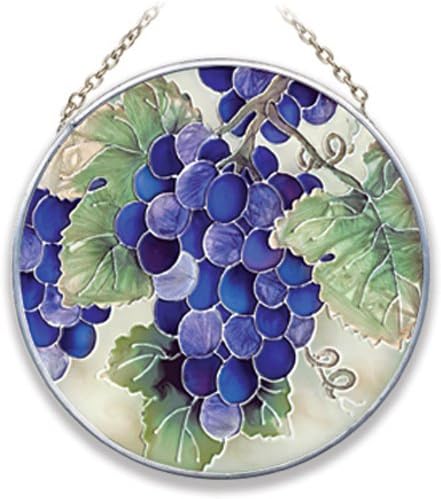 Joan Baker Designs MC148 Vineyard Art Glass Suncatcher, 4-1/2-Inch Diameter