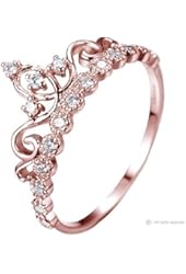 Dainty Rose Gold-plated Sterling Silver Princess Crown Ring