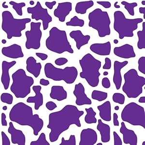 Amazon.com : COW PATTERN WHITE &amp; PURPLE Vinyl Decal Sheets 12"x12 ...