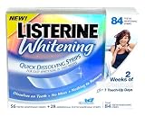 Listerine Whitening Quick Dissolving Strips, Clean Mint, 84 Whitening Strips (56 Whitening Strips + 28 Additional Whitening Strips)