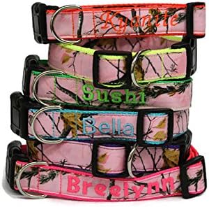 Pink Camo Personalized Dog Collar Made with Realtree Fabric