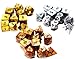 Gold, Silver Bronze Polyhedral Dice _ Set of 30 Dice