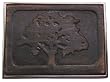 OAK TREE Died Leather Embossed Belt Buckle with Metal Backing