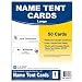 C-Line Large Inkjet/Laser Name Tent Cards, Scored, White, 4.25 x 11 Inches Folded, 50-Count (87517)