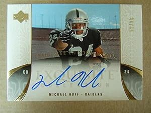 Michael Huff Autographed Football - 2006 UD Exquisite Endorsements #34 35 - Autographed Footballs