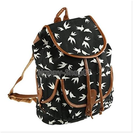 New Women Girl Vintage Style Canvas Backpack Student Bag School Bookbag Rucksack Color: #1