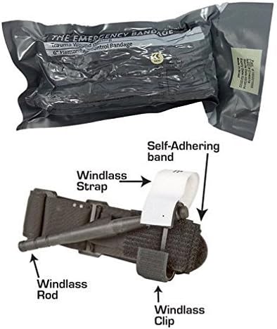 1 X Combat Application Tourniquet + 1 X UK Military Bandage 6"