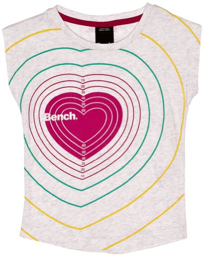 Bench M&auml;dchen T-Shirt BOXY, white marl,128 (7-8), BGGK0317_WH007X Preisvergleich