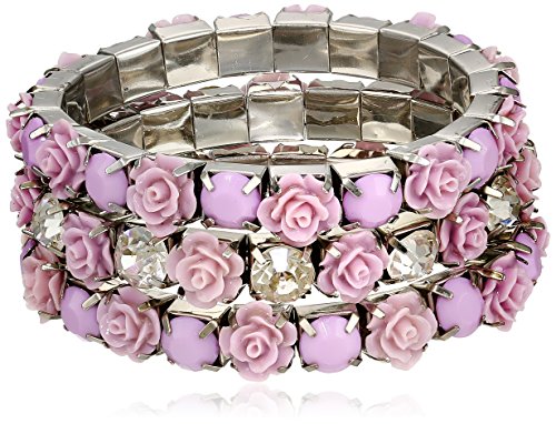Set of 3 Colored Rosette Stretch Bracelets