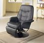 Black Leatherette Cushion Recliner by Coaster