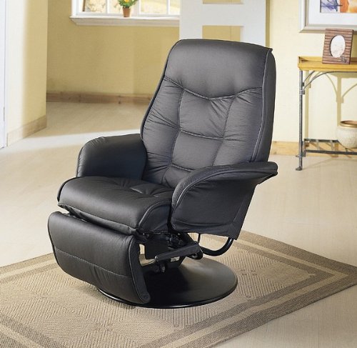 Contemporary Leatherette Cushion Swivel Recliner Lounge Chair