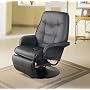 Contemporary Leatherette Cushion Swivel Recliner Lounge Chair