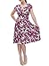 Miusol Women's Retro V Neck Flare Floral Sleeveless Summer Casual Dress