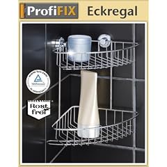 WENKO Eckregal 2 Etagen ProfiFIX - Edelstahl - 20 x 20 cm - MIT und OHNE Bohren m�glich - Badablage - Badregal - Ablage