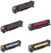 Set Of 5 Toner Cartridges For HP 2025dn, HP 2025n And HP 2025x Printers - Contains 2 CC530A Blacks, 1 CC531A Cyan, 1 CC533A Magenta, 1 CC532A Yellow
