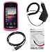 GTMax Rapid Car Charger with IC Chip + USB Data Cable + Hot Pink Rubberized Hard Cover Case + LCD Screen Protector for AT&T Samsung Solstice SGH-A887