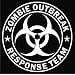 Zombie Outbreak Response Team White Die-cut Vinyl Decal Sticker