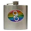 Hip Flask 6 oz. of Gay Pride Rainbow Diamond Female Symbols Flag (Gay, Lesbian, Bi, Bisexual, Transexual, Transgender)