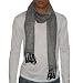 Mens Comfortable & Super-Soft Graphic Pattern Thin Knit Winter Wrap / Scarf With Fringe - Black & Grey