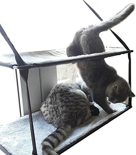 Cutpety Cat window perch Sunny Seat Window-Mounted Cat Bed (Double, Brown)