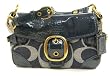 AUTHENTIC COACH BLEECKER PATENT DENIM SIGNATURE STITCHED FLAP 12535