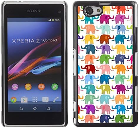 Licase Hard Protective Case Skin Cover - Colorful Kids Pattern - Sony Xperia Z1 Compact