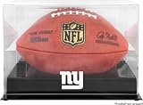 New York Giants Team Logo Football Display Case | Details: Black Base, Mirror Back