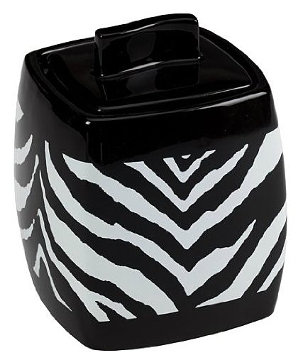 Zebra Cotton Ball Jar
