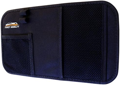 Fancy Mobility Car Sun Visor Organizer - Auto Document and Small Storage Holder - Pouch for Registration and Insurance - Perfect Minimalist Design and Two Pen Holders