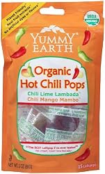 Yummy Earth Organic Hot Chili Pops Lollipops - 3 oz /15 Pops