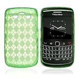 For Blackberry Bold 9700 Gel Silicone Case Green Argyle