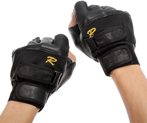 Man Sheepskin Military Tactical Glove Riding Sport Half Finger Glove